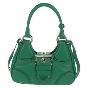 Prada Leather Moon Bag Handbag Green